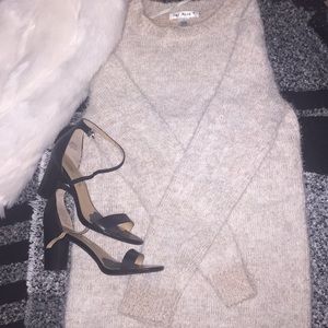 Tan and White REVERSIBLE Long Sweater
